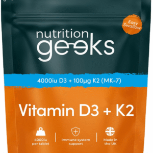Vitamin D3 4000 iu & Vitamin K2 MK7 100μg - 1 Year Supply, 365 Easy-Swallow Vitamin D3 K2 Tablets, 1-A-Day High Strength Vegetarian D3 and K2 Vitamin Supplements, UK Made Vitamin D Tablets