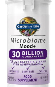Garden of Life Microbiomes Probiotics Mood+ Supplements | 60 Vegan Capsules Made in Italy | 30 Billion CFU 15 Strains and KSM-66 Ashwagandha | Gluten, Dairy & SOYA Free - Vegan