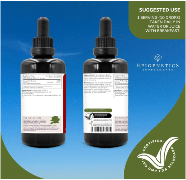 5-MTHF 100ml | High Strength Folate as 5-Methyltetrahydrofolate Vitamin B9 Liquid Drops 1000mcg | Methylfolate Made in UK & Vegan Friendly | Over 4 Months Supply - Image 3