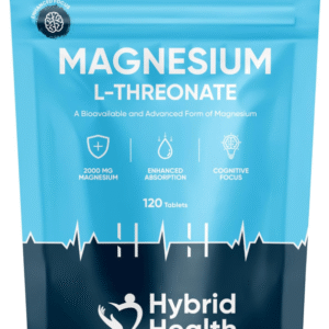 Hybrid Health Magnesium L-Threonate 2000 MG Supplement | 120 High Strength Magnesium Threonate Vegan Tablets | Bioavailable & Advanced Form of Magnesium | Non-GMO Gluten Free