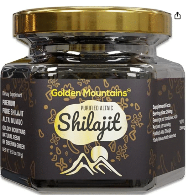 Pure Authentic Siberian Altai Golden Mountains Shilajit Resin 100g 3.53oz - Measuring Spoon – Quality & Safety Certificate in Each Box
