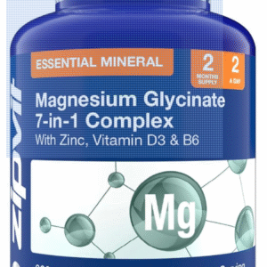 Zipvit Magnesium Glycinate 7-in-1 Complex, 1800mg with 388mg Elemental, High Absorption with Bisglycinate, Malate, Citrate, Oxide, Plus Vitamin D3, B6 & Zinc, 120 Capsules, Vegan Magnesium Supplements